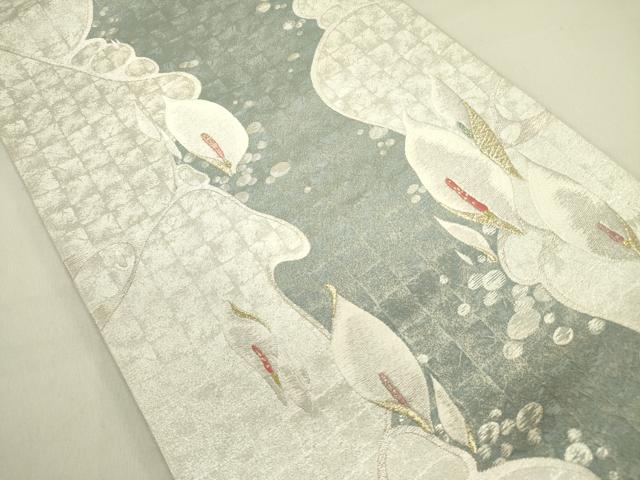 平和屋着物●六通柄袋帯　唐織　カラー　金銀糸　正絹　逸品　DABE1332op