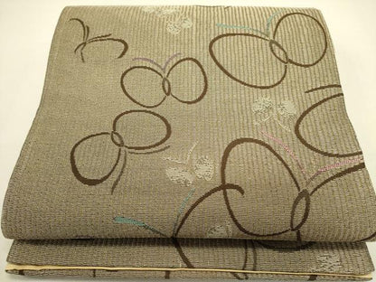 平和屋着物●六通柄袋帯　舞蝶文　正絹　逸品　DABE1335op