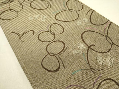 平和屋着物●六通柄袋帯　舞蝶文　正絹　逸品　DABE1335op