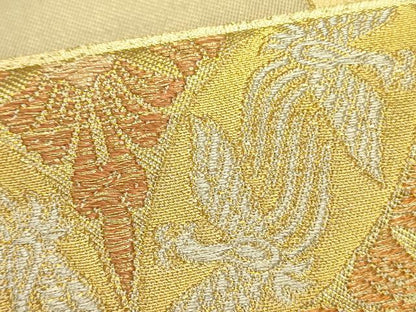 平和屋着物●西陣　川島織物　六通柄　本袋帯　七宝花鳥文　金銀糸　正絹　逸品　DABE1346op
