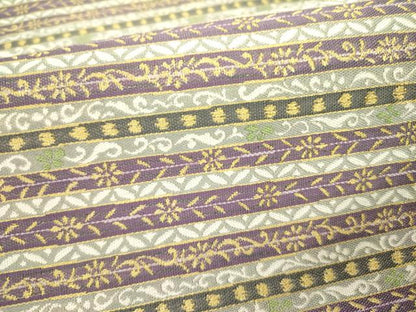 平和屋着物●六通柄袋帯　横段花文　金糸　正絹　逸品　DABE1350op