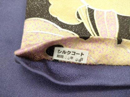平和屋着物●全通柄袋帯　草花　金銀彩　銀通し地　正絹　逸品　DABE1361op