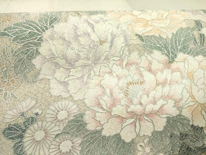 平和屋着物●綴れ　太鼓柄袋帯　花車文　金彩　正絹　逸品　DABE1365op
