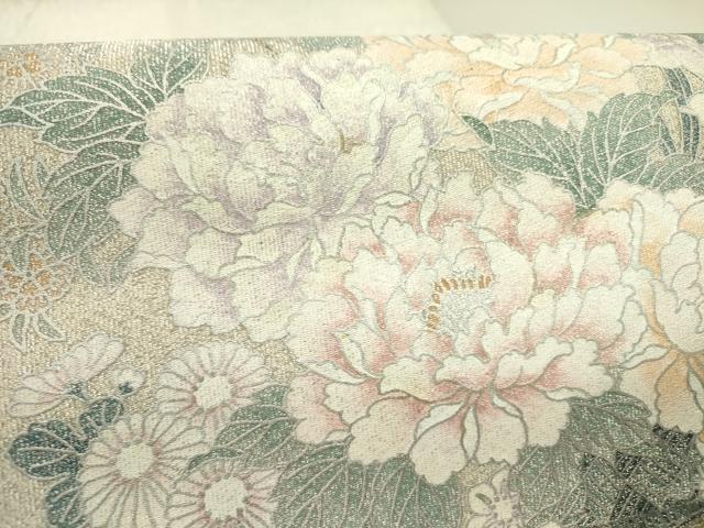 平和屋着物●綴れ　太鼓柄袋帯　花車文　金彩　正絹　逸品　DABE1365op