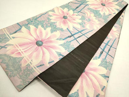 平和屋着物●アンティーク　大正ロマン　全通柄京袋帯　菊　正絹　逸品　DABE1370op