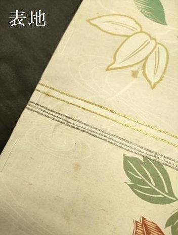 平和屋着物●アンティーク　大正ロマン　全通柄京袋帯　駒刺繍　花舟文　正絹　逸品　DABE1371op