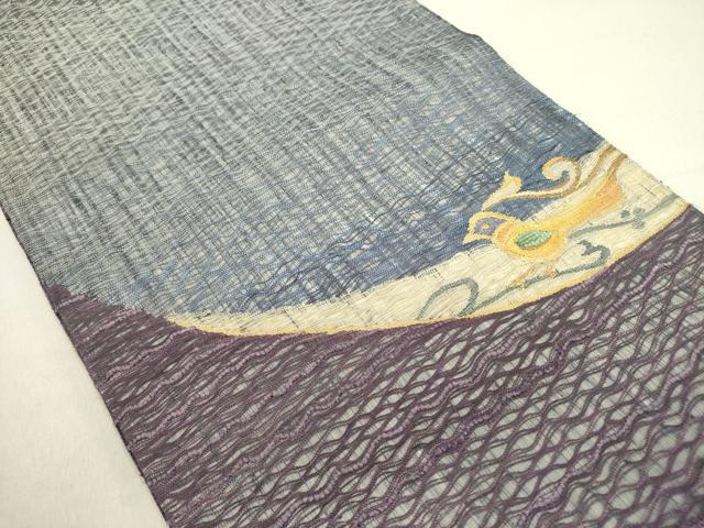 平和屋着物▽太鼓柄袋帯　スリーシーズン　春夏秋　すくい織　鳥文　金糸　正絹　逸品　DABE1376op 平和屋着物▽太鼓柄袋帯 スリーシーズン 春夏秋 すくい織 鳥文