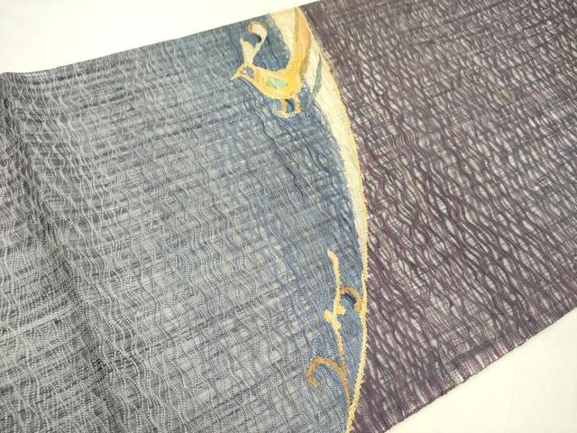 平和屋着物▽太鼓柄袋帯 スリーシーズン 春夏秋 すくい織 鳥文