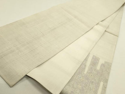 平和屋着物●中国三大刺繍　スワトウ刺繍　汕頭刺繍　総刺繍　太鼓柄袋帯　紬地　更紗花文　正絹　逸品　DABE1378op