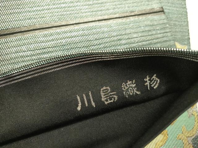 平和屋着物●西陣　川島織物　プラチナ　太鼓柄袋帯　螺鈿箔　正倉院花文　金銀彩　正絹　逸品　DABE1379op
