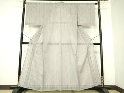平和屋着物＊夏物 小紋 紗 縞 正絹 逸品 未使用 DABE1392op