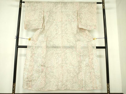 平和屋着物＊夏物 本場小千谷ちぢみ 抽象文様 麻 逸品 DABE1393op