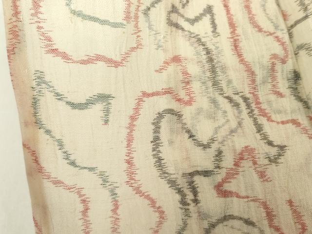 平和屋着物＊夏物 本場小千谷ちぢみ 抽象文様 麻 逸品 DABE1393op