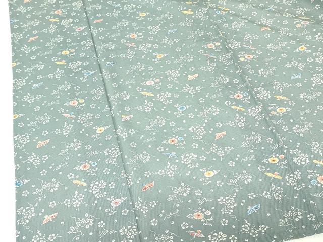 平和屋着物＊夏物　小紋　絽　型染　花鳥文　正絹　逸品　DABE1397op