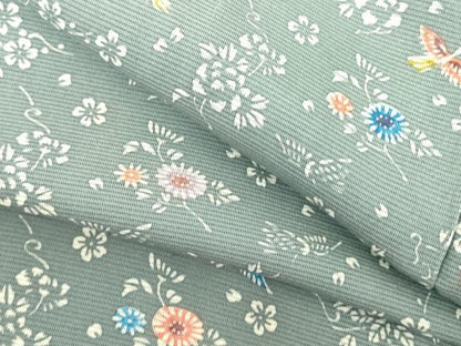 平和屋着物＊夏物　小紋　絽　型染　花鳥文　正絹　逸品　DABE1397op