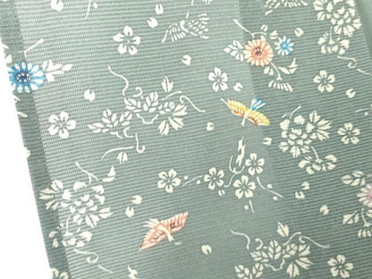 平和屋着物＊夏物　小紋　絽　型染　花鳥文　正絹　逸品　DABE1397op