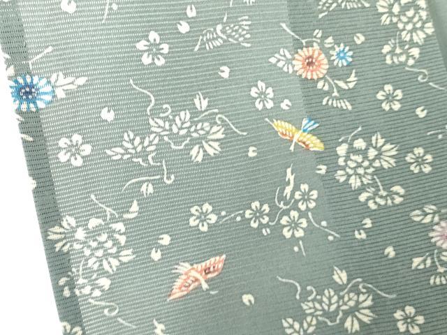 平和屋着物＊夏物　小紋　絽　型染　花鳥文　正絹　逸品　DABE1397op
