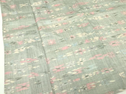 平和屋着物＊夏物 本場小千谷ちぢみ 横段抽象文 麻 逸品 DABE1398op