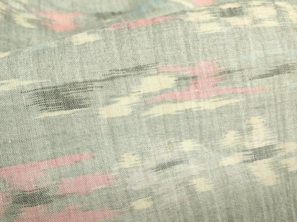 平和屋着物＊夏物 本場小千谷ちぢみ 横段抽象文 麻 逸品 DABE1398op