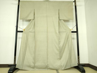 平和屋着物▽本塩沢　単衣　蚊絣　正絹　逸品　DABE1402op