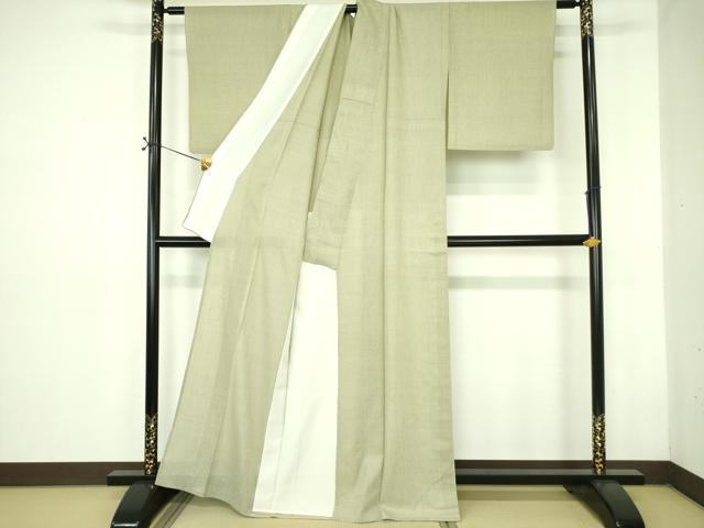 平和屋着物▽本塩沢　単衣　蚊絣　正絹　逸品　DABE1402op