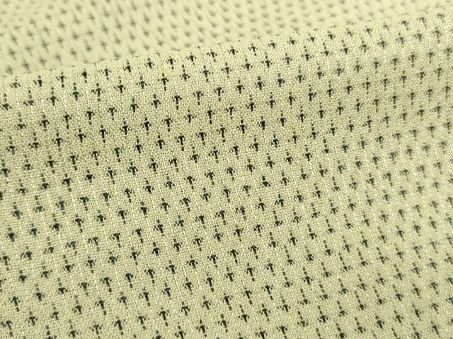 平和屋着物▽本塩沢　単衣　蚊絣　正絹　逸品　DABE1402op