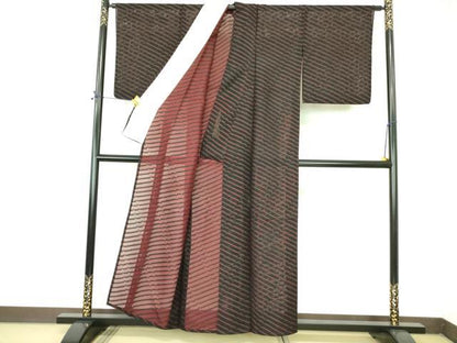 平和屋着物＊夏物 小紋 紗 抽象文様 正絹 逸品 DABE1404op