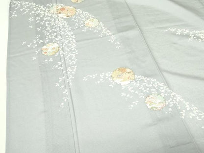 平和屋着物＊夏物 訪問着 絽 雪輪花文 金彩 正絹 逸品 DABE1407op