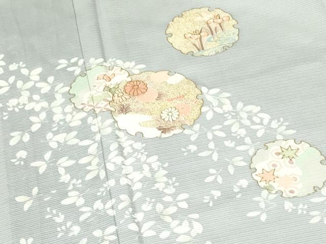 平和屋着物＊夏物 訪問着 絽 雪輪花文 金彩 正絹 逸品 DABE1407op