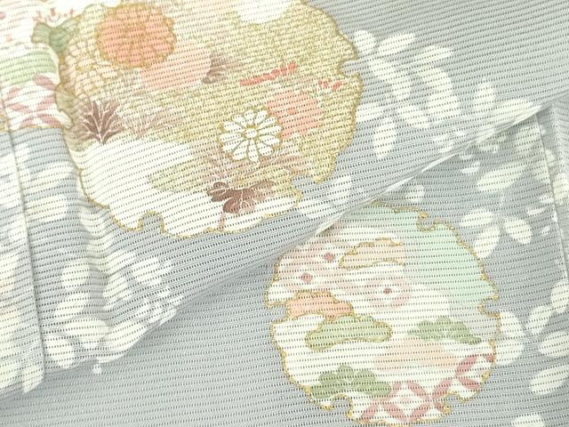 平和屋着物＊夏物 訪問着 絽 雪輪花文 金彩 正絹 逸品 DABE1407op