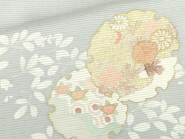 平和屋着物＊夏物 訪問着 絽 雪輪花文 金彩 正絹 逸品 DABE1407op