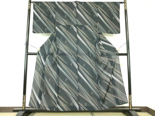 平和屋着物＊夏物 小紋 絽 トンボ 正絹 逸品 DABE1409op