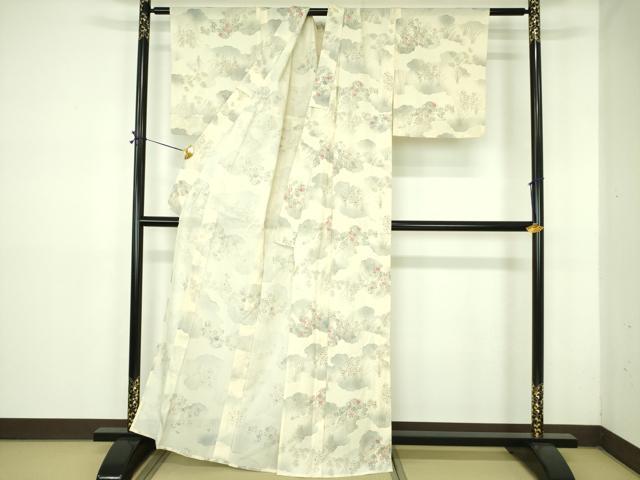 平和屋着物＊夏物 小紋 絽 雲取花文 正絹 逸品 DABE1410op