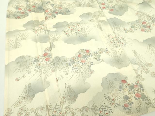 平和屋着物＊夏物 小紋 絽 雲取花文 正絹 逸品 DABE1410op
