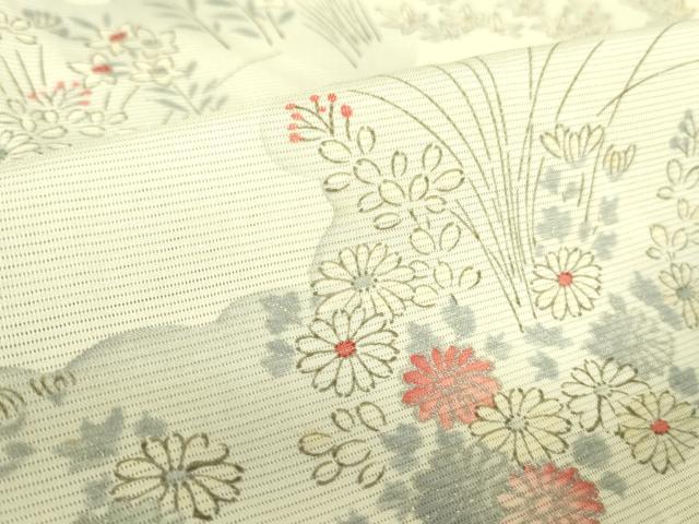 平和屋着物＊夏物 小紋 絽 雲取花文 正絹 逸品 DABE1410op