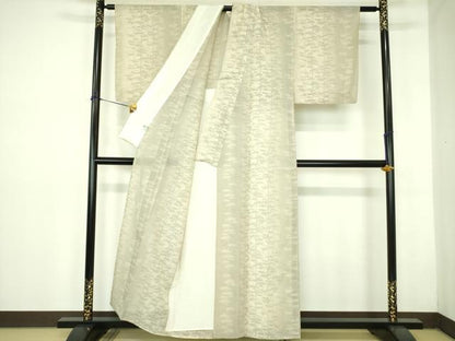 平和屋着物＊夏物 本塩沢 夏塩沢 伝統工芸士 西川治郎 粋渋庵 風景文 証紙付き 正絹 逸品 DABE1411op