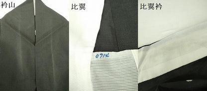 平和屋着物＊夏物　黒留袖　絽　尾長鳥　金彩　洗える着物　DABE1415op