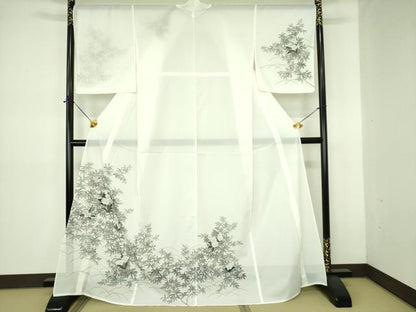 平和屋着物＊夏物 訪問着 絽 草花 金彩 洗える着物 未使用 DABE1416op