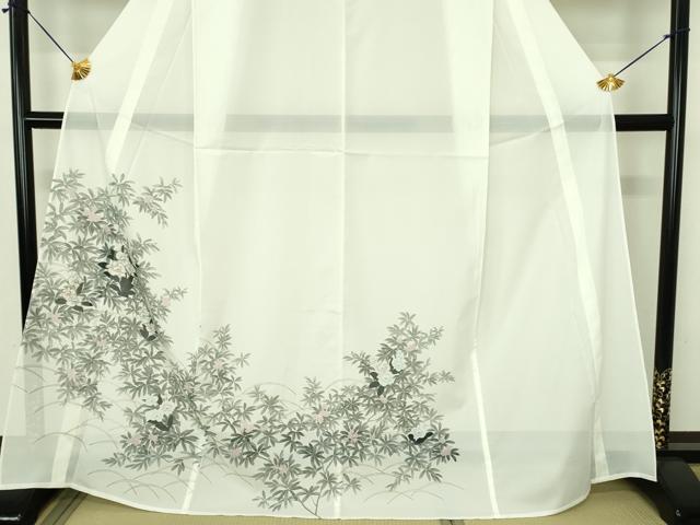 平和屋着物＊夏物 訪問着 絽 草花 金彩 洗える着物 未使用 DABE1416op