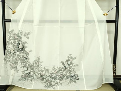 平和屋着物＊夏物 訪問着 絽 草花 金彩 洗える着物 未使用 DABE1416op