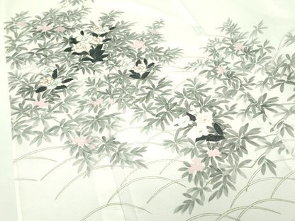 平和屋着物＊夏物 訪問着 絽 草花 金彩 洗える着物 未使用 DABE1416op