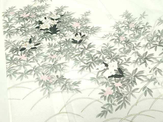 平和屋着物＊夏物 訪問着 絽 草花 金彩 洗える着物 未使用 DABE1416op