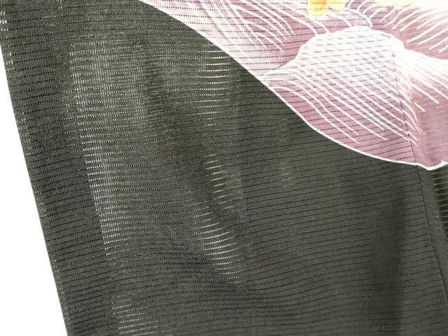 平和屋着物＊夏物 黒留袖 絽 刺繍 飛鶴花文 金糸 洗える着物 DABE1418op
