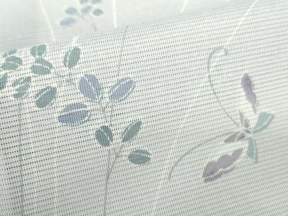 平和屋着物＊夏物 小紋 絽 舞蝶草葉文 暈し染め さんび謹製 洗える着物 DABE1420op