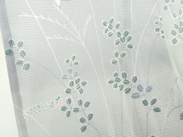 平和屋着物＊夏物 小紋 絽 舞蝶草葉文 暈し染め さんび謹製 洗える着物 DABE1420op