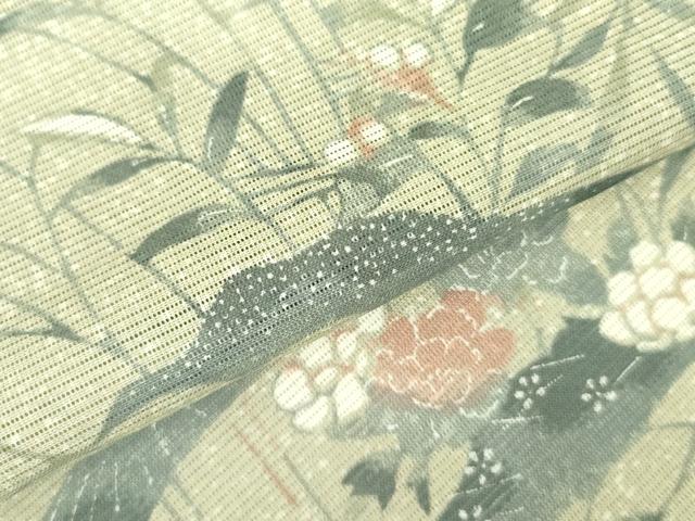 平和屋着物＊夏物 小紋 絽 風景花文 洗える着物 DABE1423op