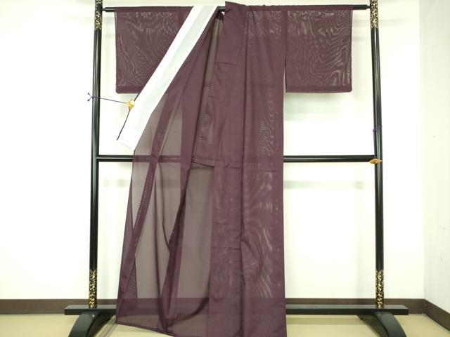 平和屋着物＊夏物 色無地 絽 似せ紫色 洗える着物 未使用 DABE1424op