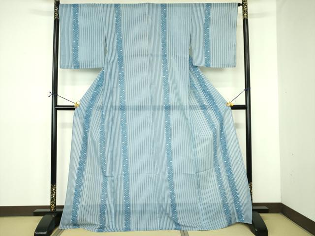 平和屋着物＊夏物 小紋 絽 扇間道 ロング丈 洗える着物 未使用 DABE1425op