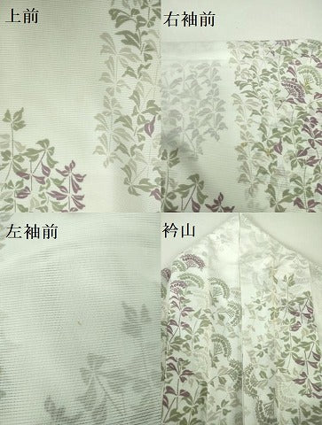 平和屋着物＊夏物 小紋 絽 草花 洗える着物 DABE1427op