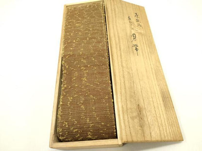 平和屋着物●男性　角帯　作家物　紬地　霞文　共箱付き　正絹　逸品　DABE1434op
